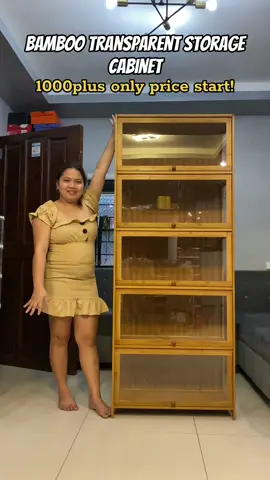 Ang Ganda bamboo transparent bookshelf at ang laki na talaga 😍 #bookshelf #bamboo #shelf #display #storagerack 