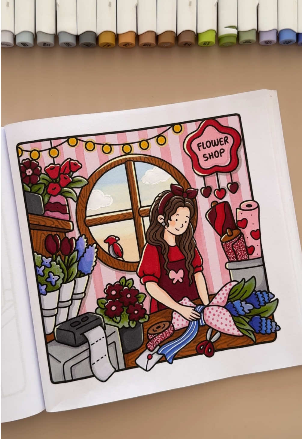 Let's get coloring!✨🎨  We all make mistakes: let this red leaf simply be the way it grew* ❤️ *or I just don't have acrylic markers to fix it 😀  Markers: @Ohuhuart  Coloring book: Girl moments by @cocowyocoloring  #alinacoloringbooks #coloringbook #ohuhu #cocowyo #girlmoments #ohuhumarkers #markers #coloring #coloringtutorial #coloringpages #coloringbookforadults #adultcoloringbook #colorwithlove #colorwithme #StressRelief #satisfyingvideos 
