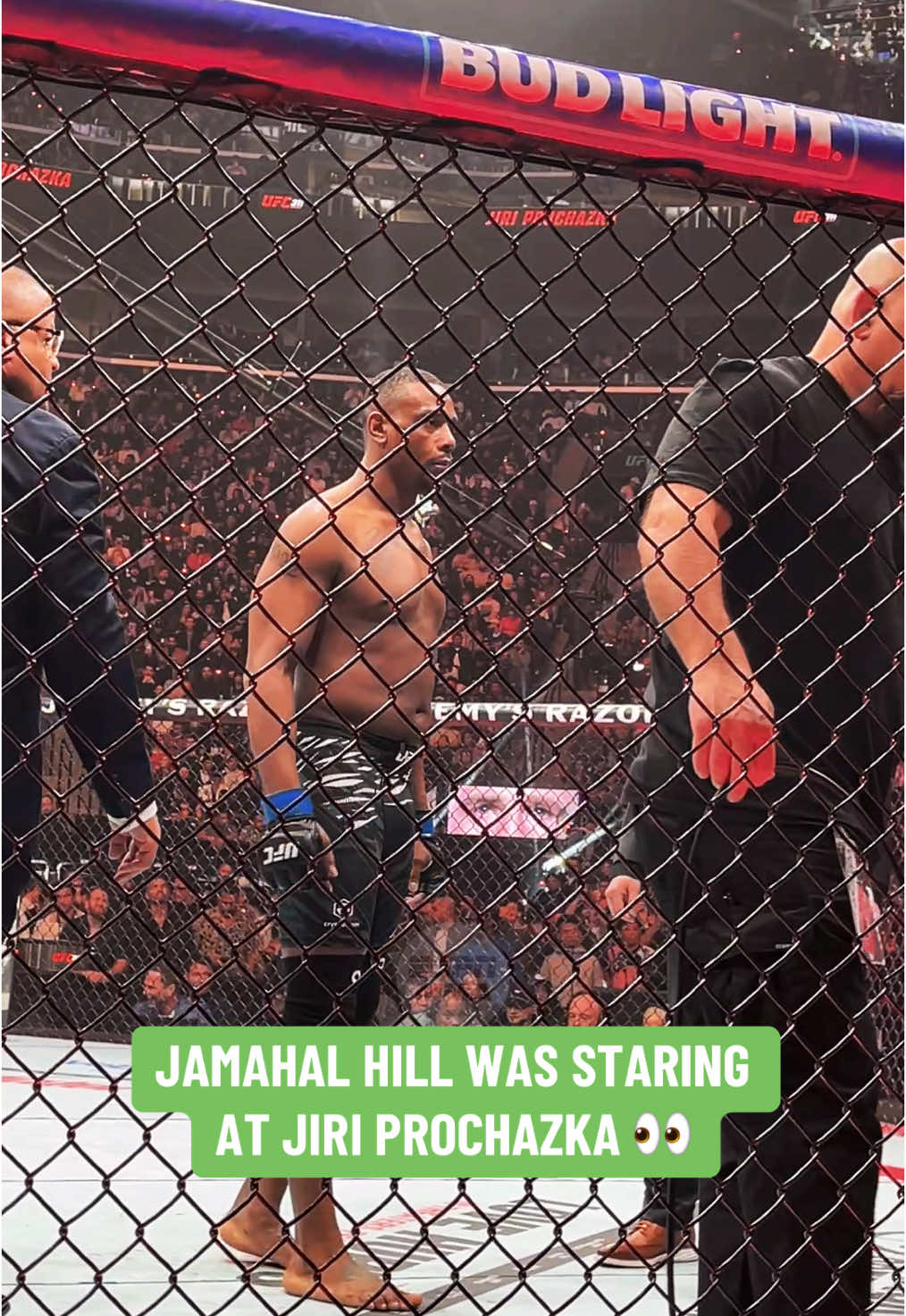 Things got intense before the fight between #JamahalHill and #JiriProchazka 😤 #UFC311 #UFC #MMA #combatsports 