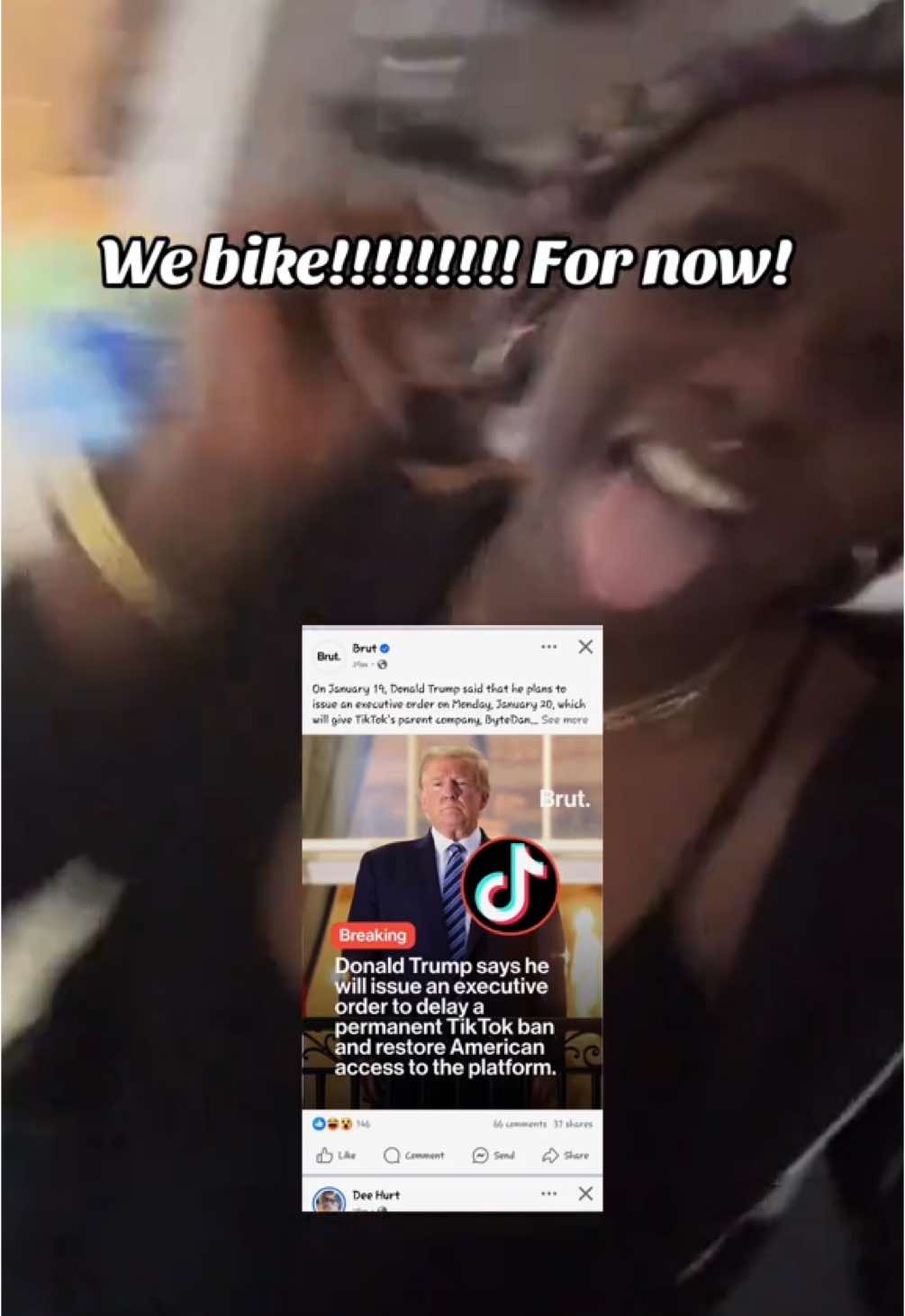 We bike! For now! Lord I was stressed!now follow my YouTube #webike #tiktokban #trump #creatorsearchinsights 