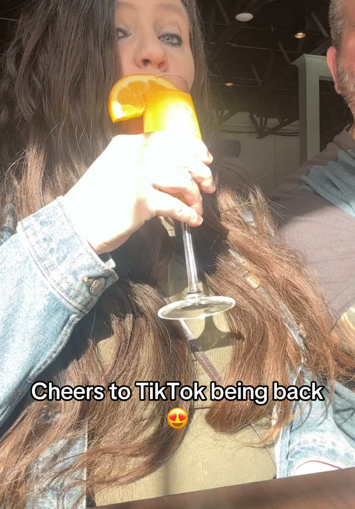 We’re back🤪. That was a rough few hours 😆 #tiktokisback #fyp #cheers #mimosasallday #letscelebrate 