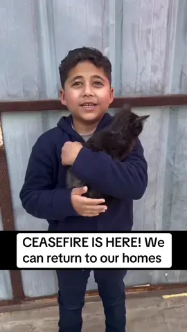 Child celebrates his return home. | Video via @tasnemaaed #muslim #islam #muslimtok #fyp 