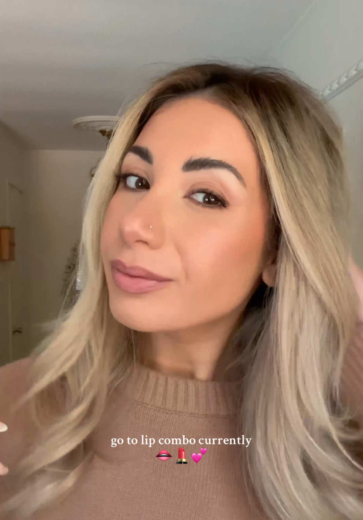 Current go to lip combo  @REFY lip liner in taupe  @Charlotte Tilbury lipstick in danfloor princess @Summer Fridays lip oil in soft mauve  #lipcombo #liproutine #makeup #pinkynude #wintermakeup 