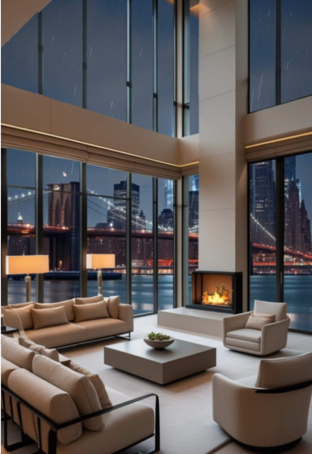 Modern Luxury Living Room with Downtown City Rainfall Views 🌆💦🛋️✨ What do you think of this vibe? Let me know in the comments! Love this content? Save it for later! 🙌 It’s perfect for unwinding and finding your zen during a rainy day 🌧️💤 Want longer videos like this? Head to my YouTube channel now! Link in bio 🔗 #rain  #livingroom #downtown #cozyvibes #rainyscenes #calmvibes #rainfallambiance 