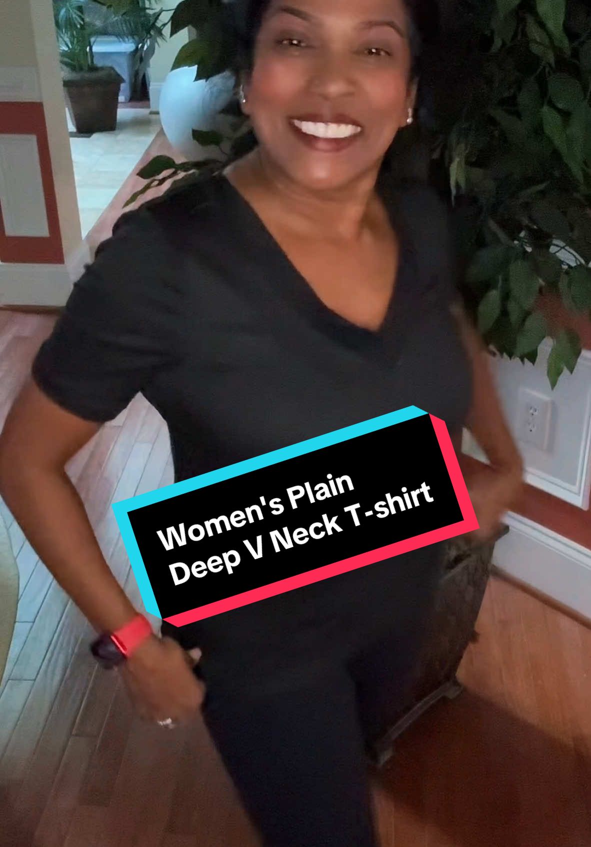 Women's Plain Deep V Neck Tee #CasualShortSleevet-shirt  #Summer #summerOutfits #SummerClothesWomen #VintageTees #LadiesClothes #DailyWear #Downtown #GirlClothes #GoingOutTops2000s 