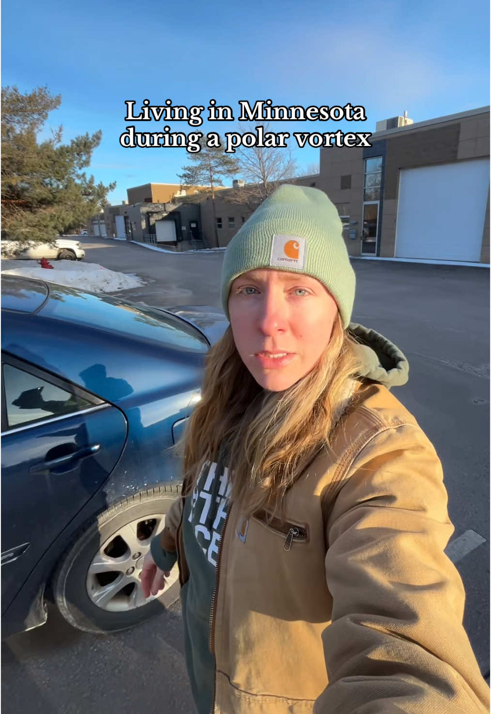 This took way more takes than I care to admit 💀 #minnesota #winterweather #midwestprincess #carhartt #polarvortex #freezingweather 