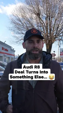 Customer had his eyes on our Audi R8... then this happened. #cardealership #audi #porsche #mitsubishi #giveaway #fy #fyp