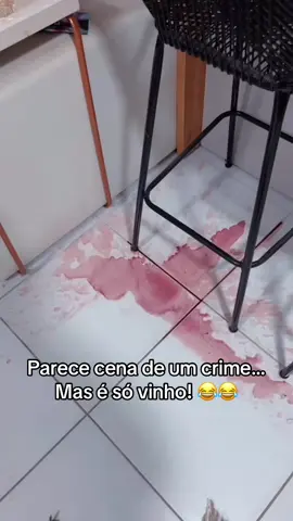 O crime “perfeito”!?  Não, é só o vinho que se jogou no chão! 😂😂 #vinhomes #vinho#vinhoemcasa #pessoasdesastradas 