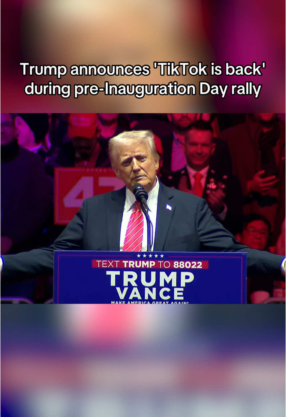 President-elect Trump announces 'TikTok is back' during pre-Inauguration Day rally #fox29philly #tiktokban #trump 