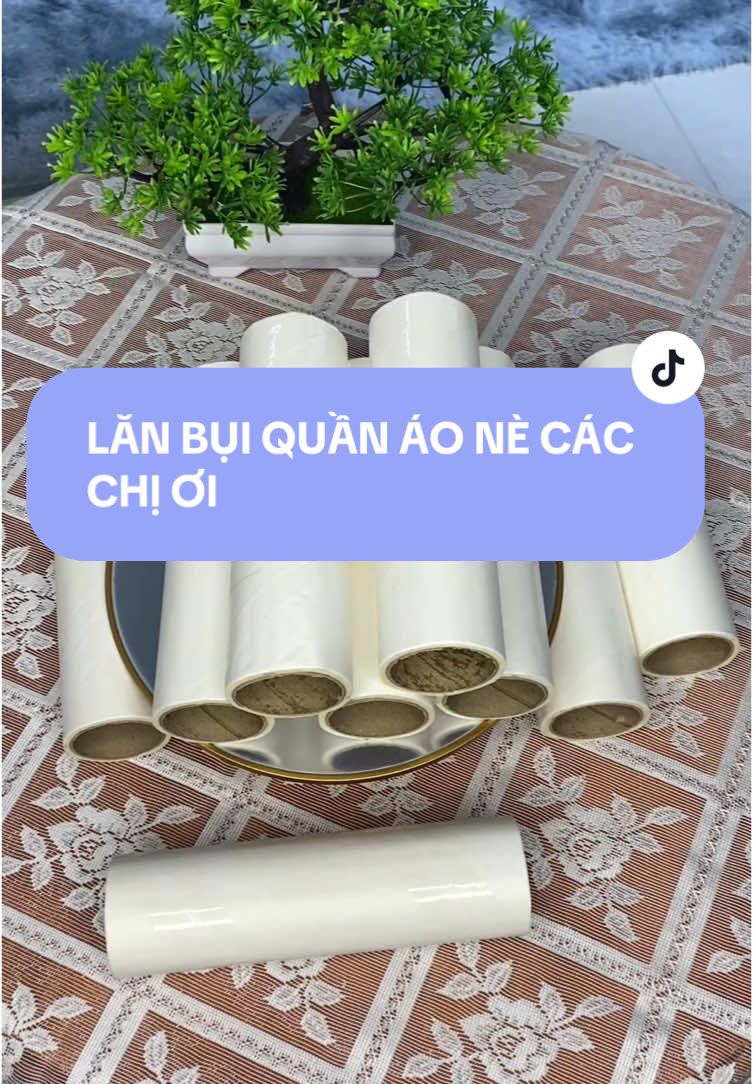 Cây lăn bụi kèm 10 lõi lăn size lớn 16cm lăn sạch bụi bẩn ga giường, quần áo, sofa… #caylanbui #lanquanao #lamsach #giadungtienich #nhanammy 