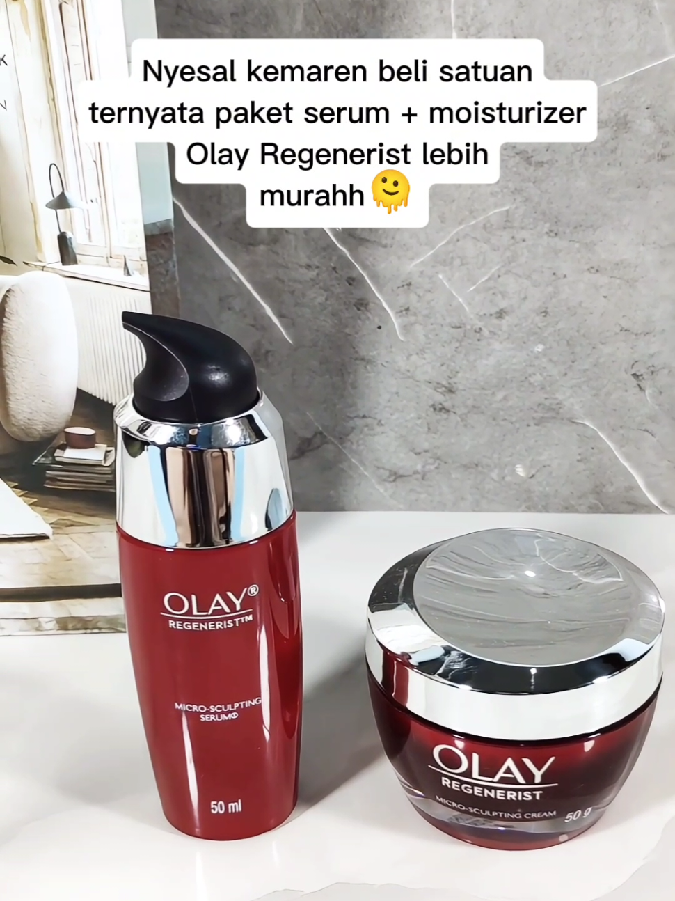 Ternyata beli Bundling Serum + day cream Olay Regenerist lebih murahh drpd satuan🫠 #olay #olayregenerist #pelembab #serum #antiaging #cuantanpabatas 