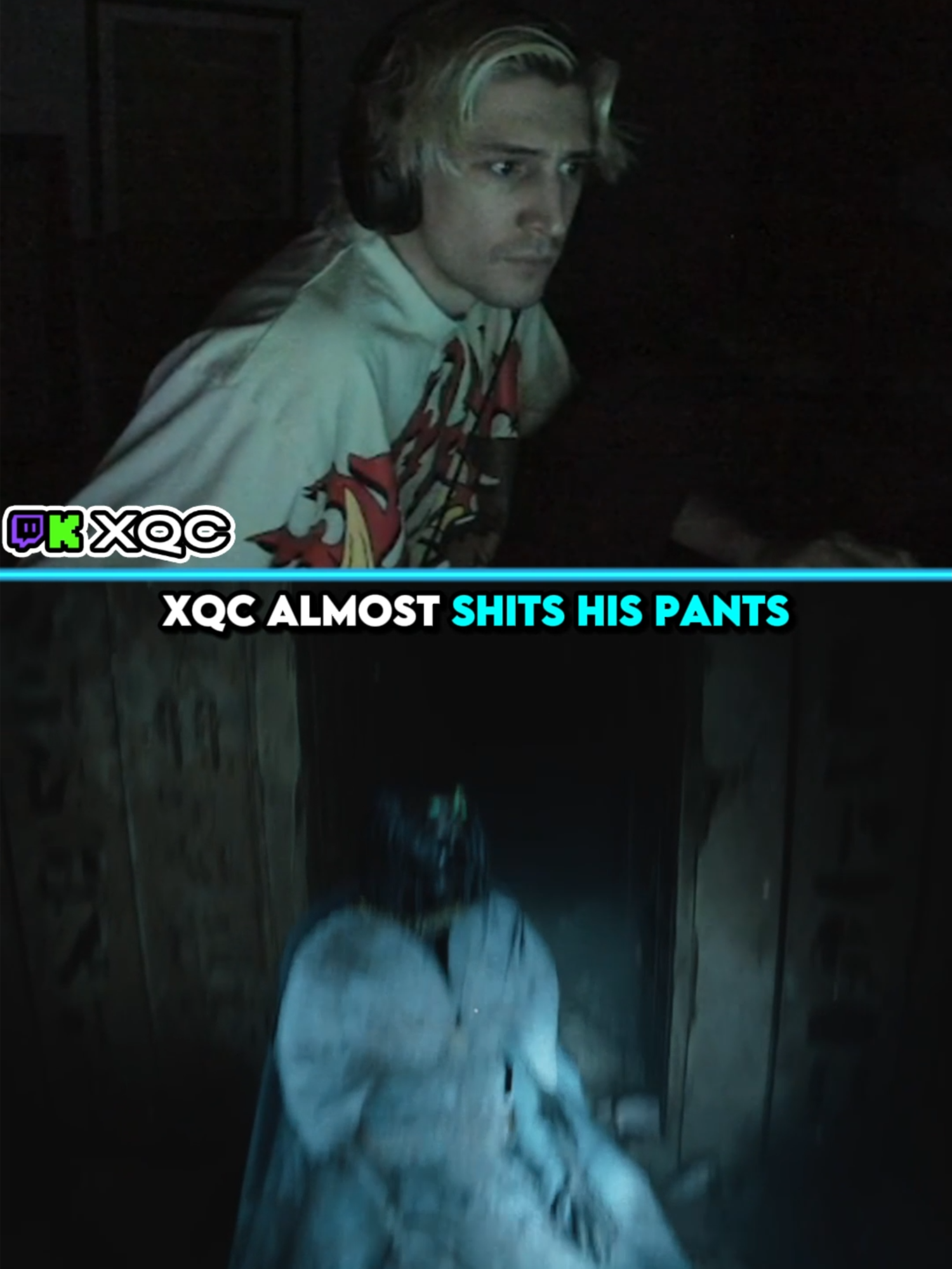 HIS SCREAMS ARE GETTING MANLIER #xqc #gaming #jumpscare #scary