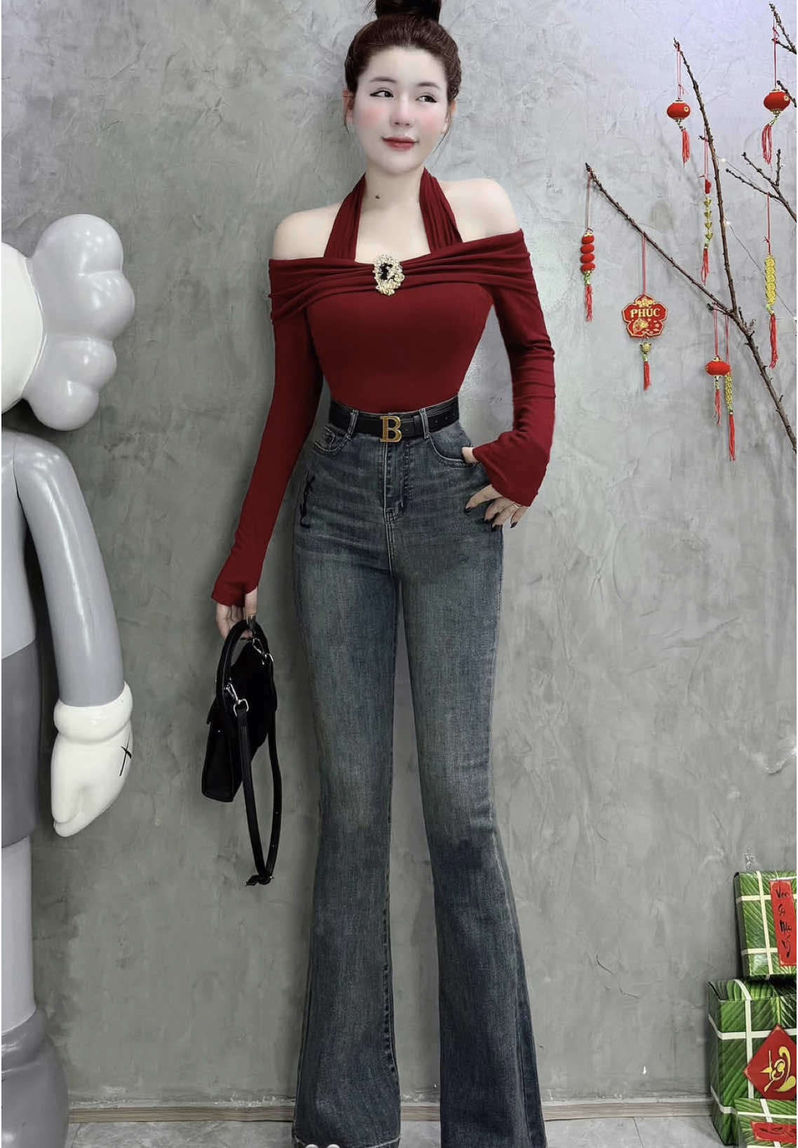 Quần Jean ống loe lưng cao #quanjean #quanjeannu 