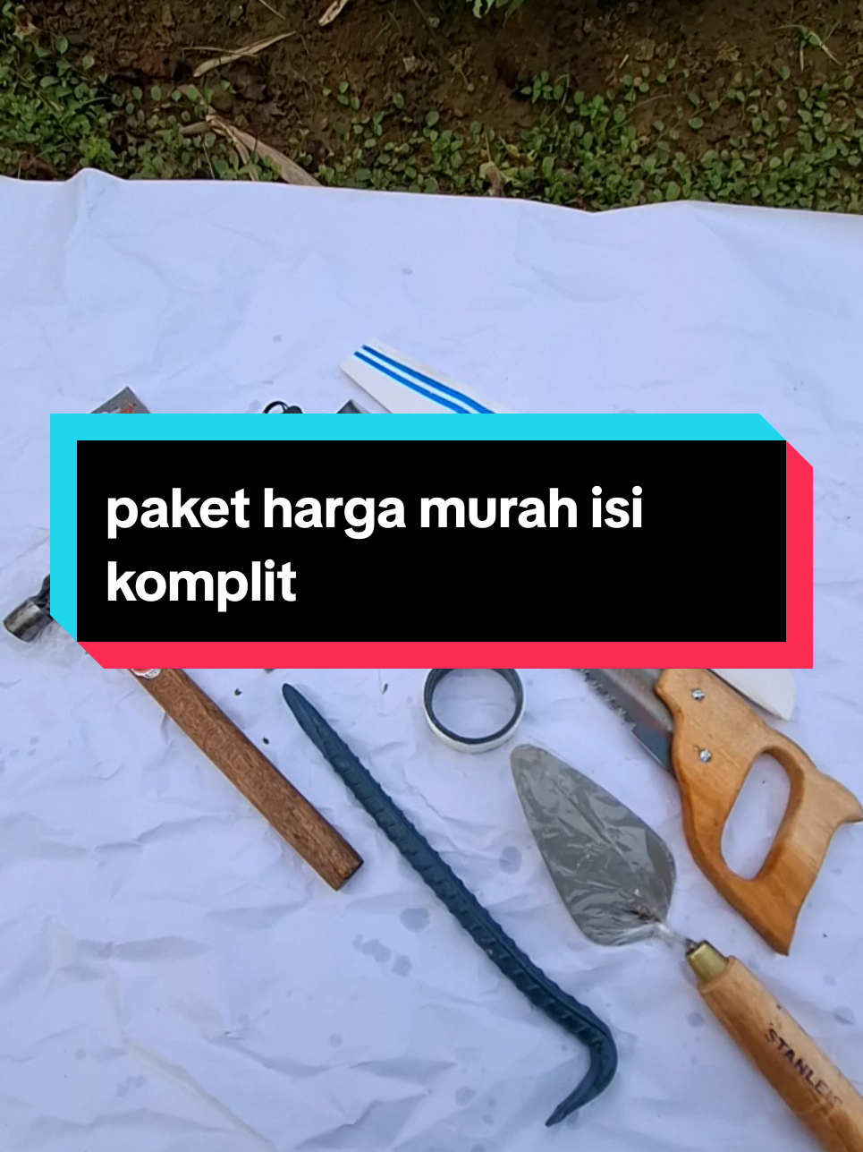 paker komplit alat pertukangan isi 8 pcs bahan baja #alatpertukangan #alatbangunan #hargagrosir #murah #gergaji #palu #meteran #benang #lot #linggis #kikir #fyp 