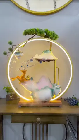 Thác nước phong thủy hươu tài lộc Én Decor 