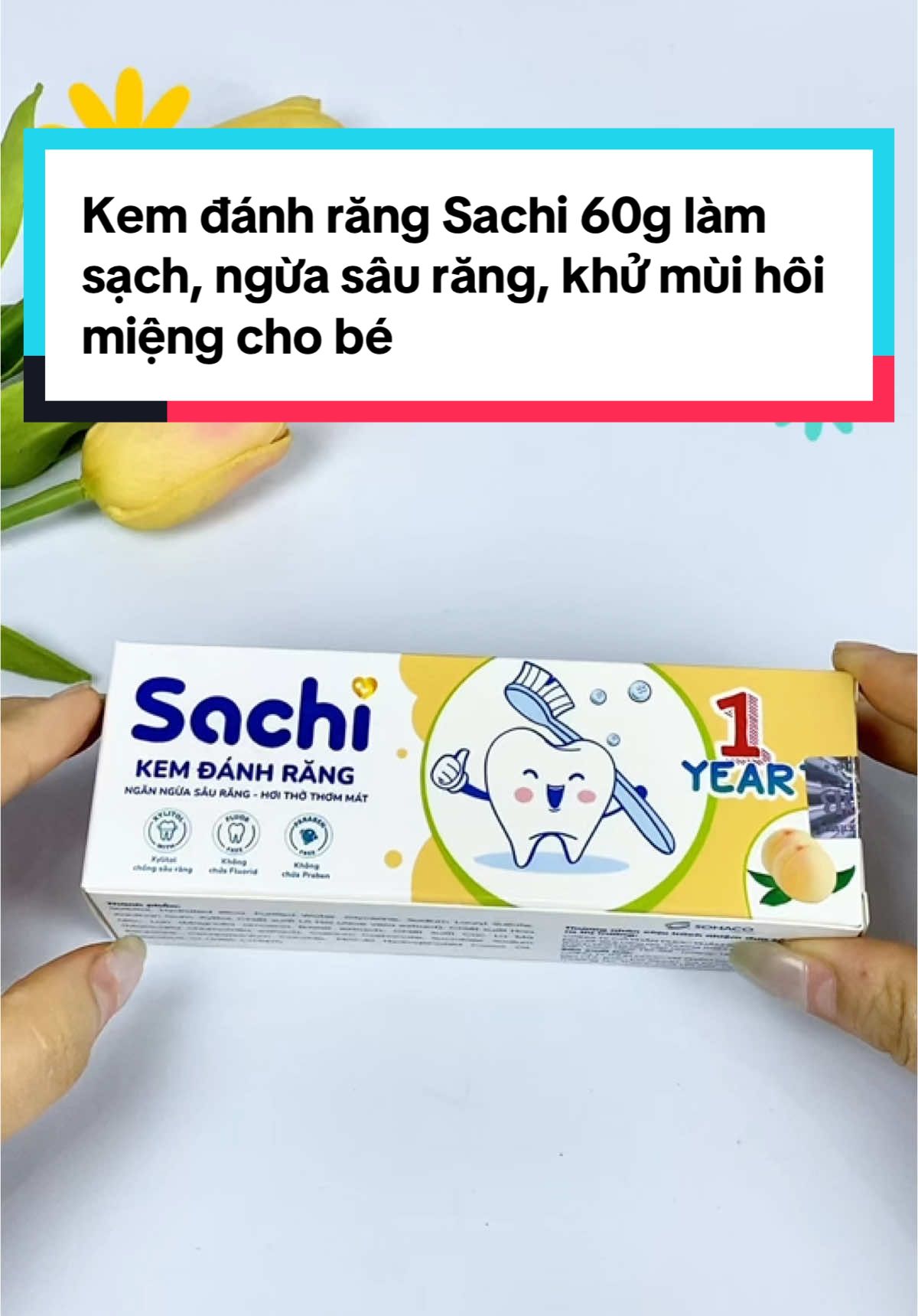 Kem đánh răng Sachi 60g làm sạch, ngừa sâu răng, khử mùi hôi miệng cho bé #mevabe #kemdanhrangchobe #kemdanhrangsachi #sachi #borastore #boraformoms 