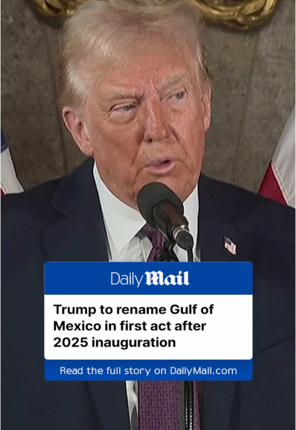 One of Donald Trump's first moves after being inaugurated will be to sign an executive order renaming the Gulf of Mexico to the Gulf of America. It's one of dozens expected to be signed on the first day of Trump's term. #news #trump #2025 #america #mexico #usa 