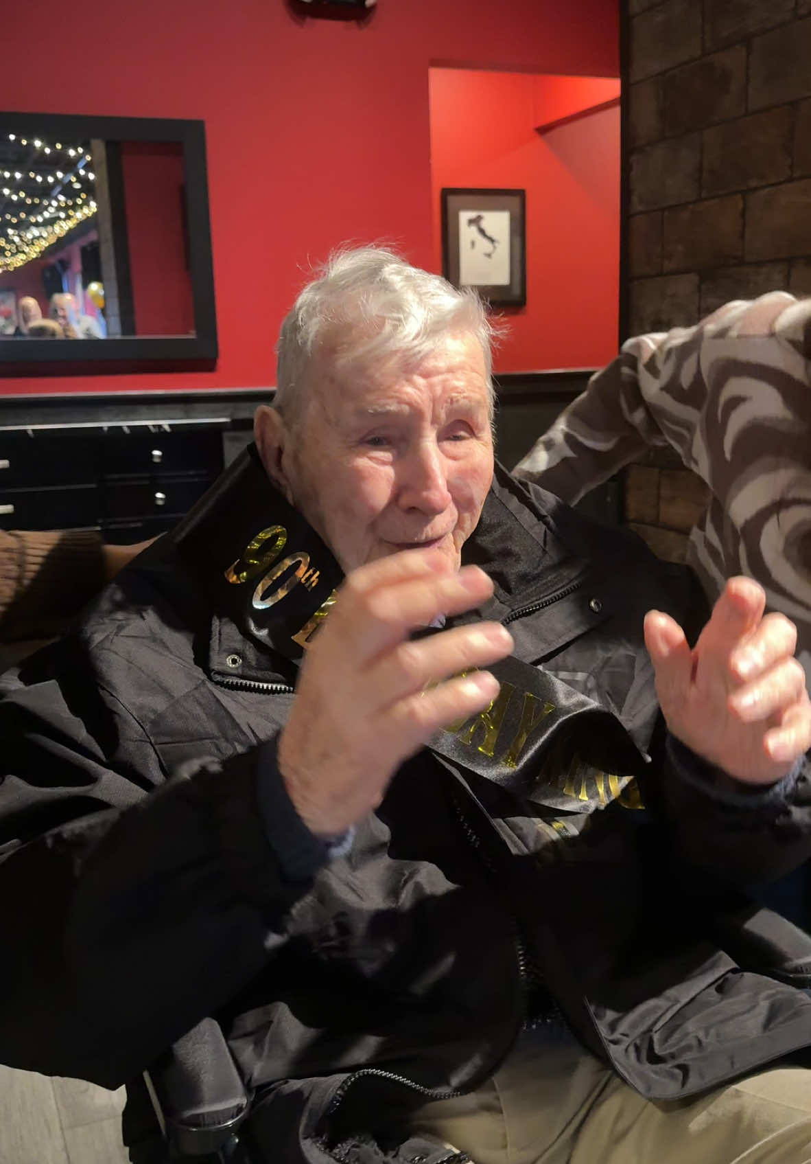 Everyone tell grandpa happy birthday so I can show him all the people who care 🥹💫❤️ People thought I was crazy to leave a cruise and fly right into another state with my 10 month old for this… My grandpa lost his house in Florida to the hurricane a few months back and had to uplift his whole life and move to Illinois… the least we could do was throw him a surprise party!!  #90thbirthday #surpriseparty #grandpa #greatgrandpa #momlife #ftm 
