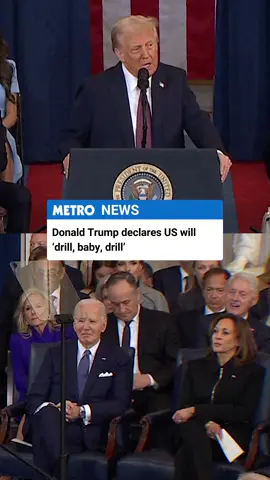 Donald Trump has said the US will 'drill, baby, drill', referring to oil as 'liquid gold' that will make the United States 'a rich country'. #donaldtrump#inauguration#president#maga#usa#whitehouse #oil #climate