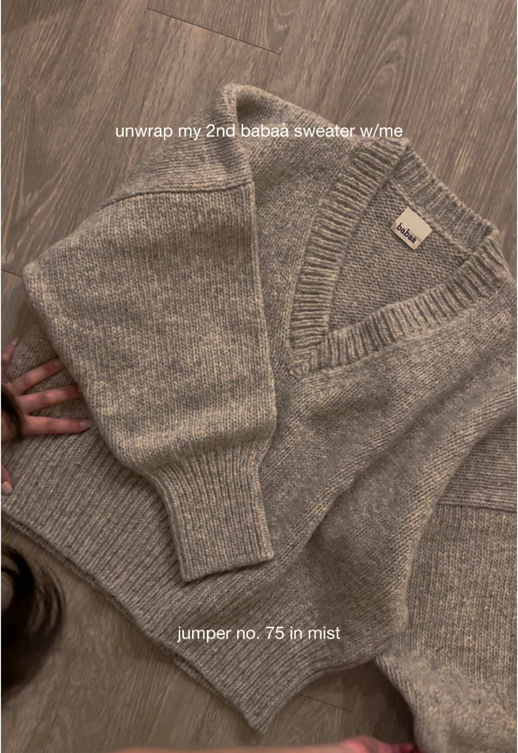 unwrap my second babaà sweater with me (babaa jumper no.75 in mist)  #babaa #babaano75 #no75mist #no75 #babaasweater #babaà #cottagecoreaesthetic #cottagecorefashion #winteroutfitideas 