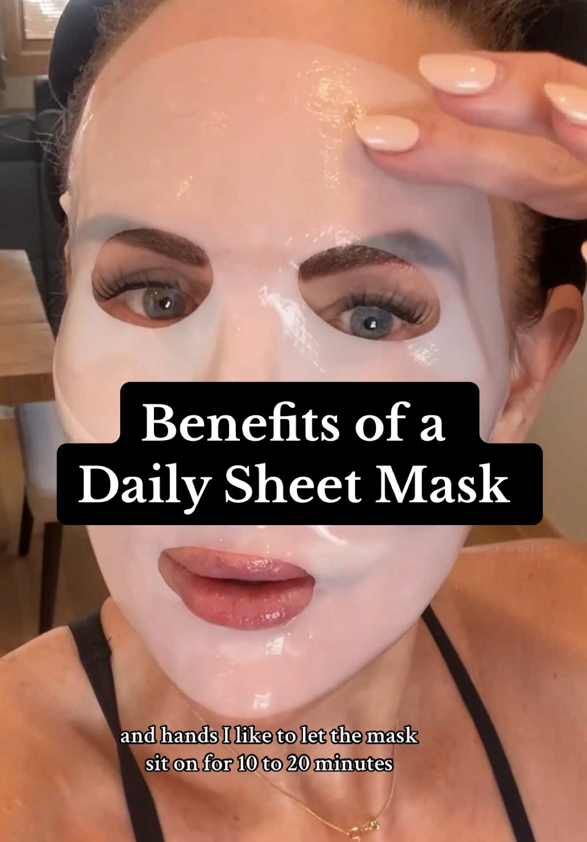 Benefits of a daily sheet mask, especially as you age! #sheetmask #sheetmaskbenefits #sheetmaskantiaging #antiagingskincare #collagensheetmask #skincareroutine 