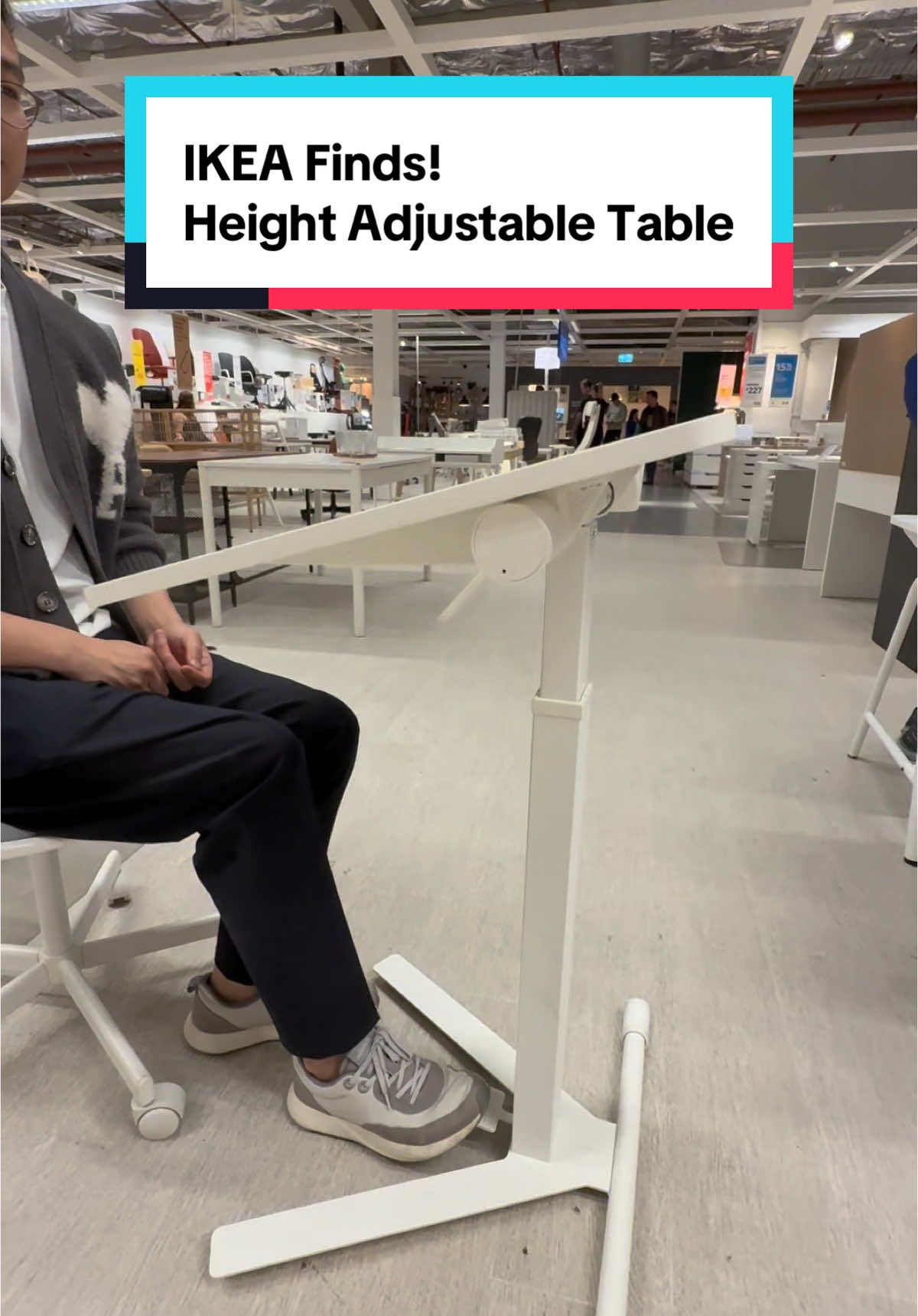 Check out this height-adjustable table! Great for working or presenting with the table top angle also adjustable! #ikeafinds #ikea #table #working #standingtable #adjustable #flexible 