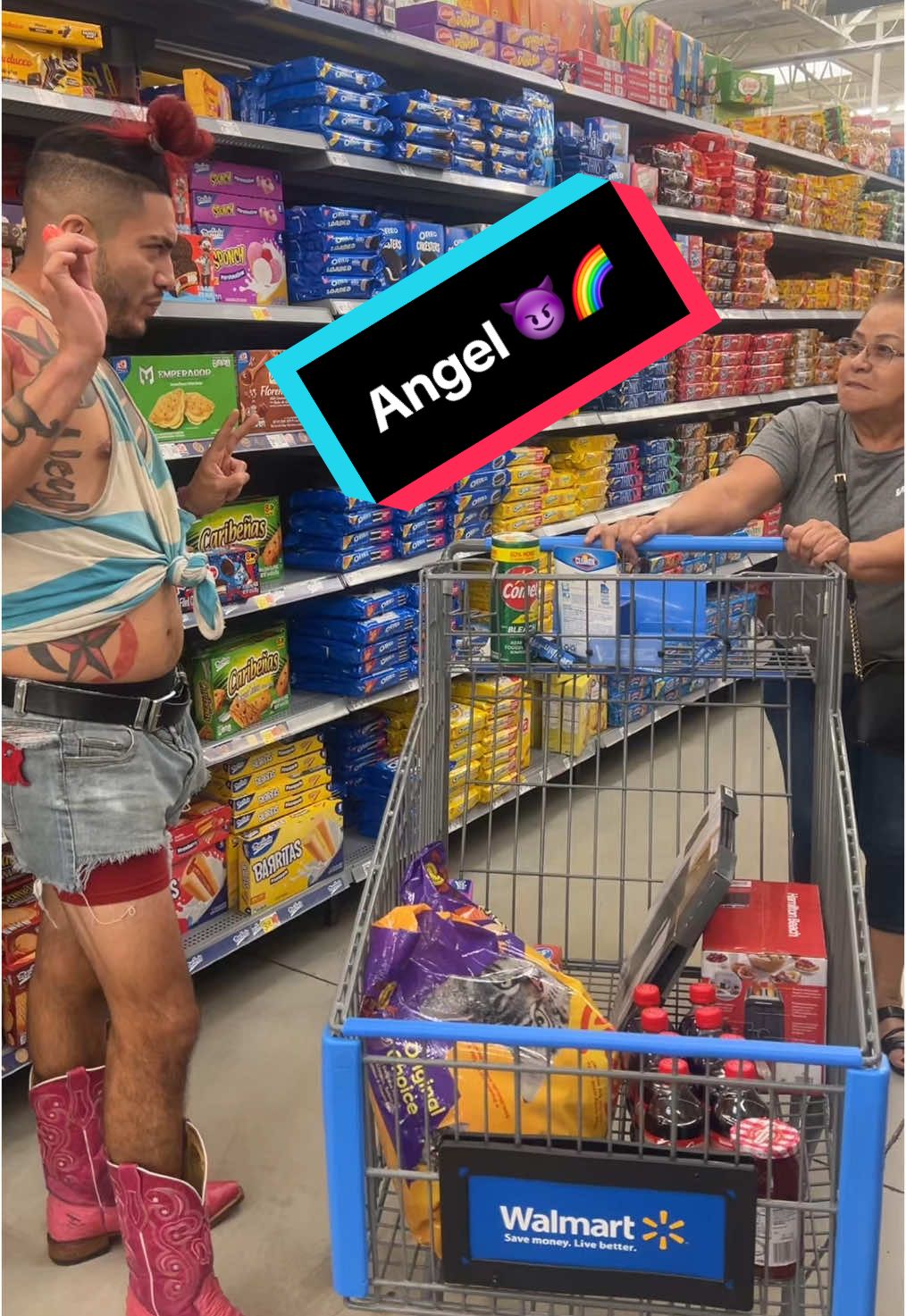 SHOULD WE FILM the “SUPER DANGEROUSSS PT2” MISIC VIDEO in Walmart ⁉️🎥😈🌈💕💕 yes or no 👍🏼👎🏼 #fyp #superdangerousss 