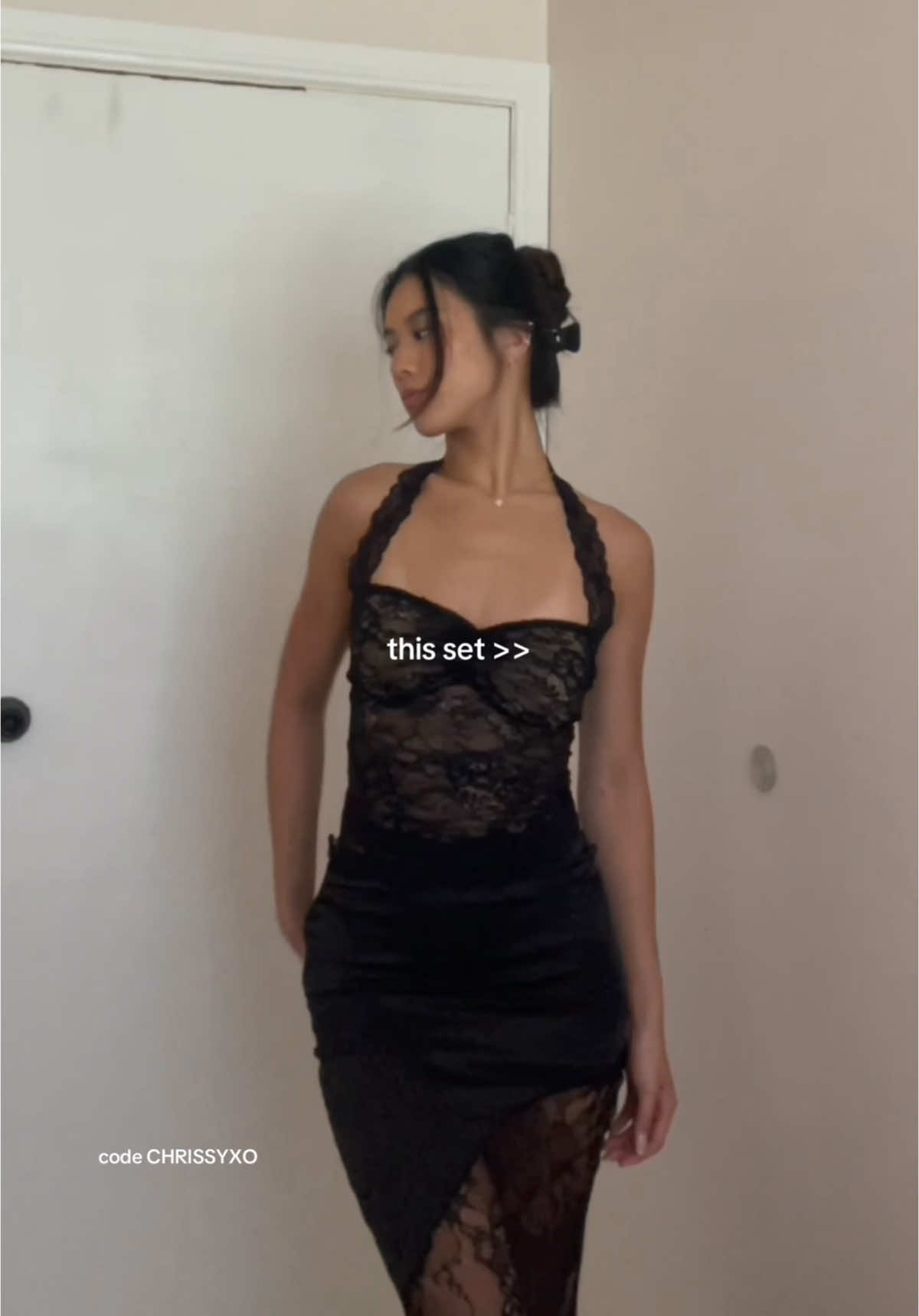 Set from @Princess Polly use code CHRISSYXO to save on your order 🖤 #pppartner #princesspolly #princesspollyhaul #blackdress #tryonhaul #OOTD