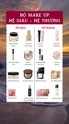 Make up cho người giàu - người thường #xuhuong #makeup #review #goclamdep #xuhuongtiktok ##skincarecungnhaunao##makeuptutorial##makeuptips