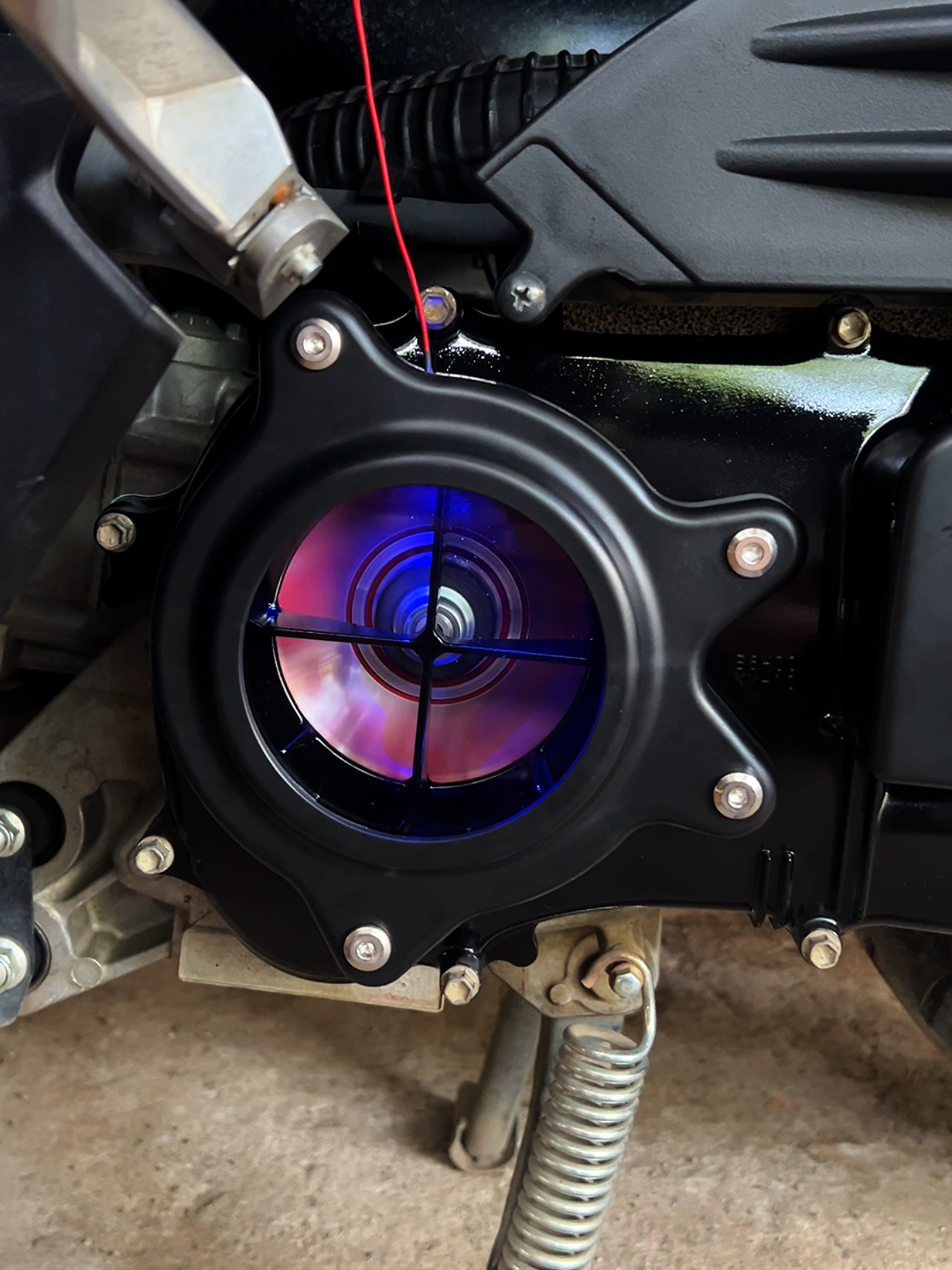 Nmax Aerox v2 Transparent Acrylic CVT Cover With Light Box And Bolts #nmax #accessories #motorcycle 