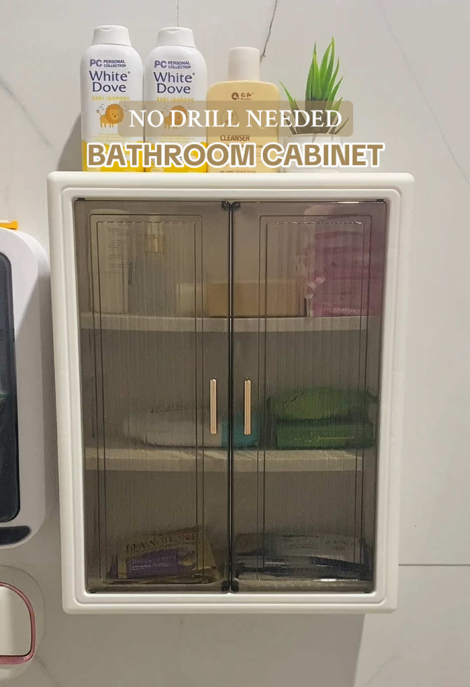 WALL MOUNTED BATHROOM CABINET ✨🩶🌫️ #bathroomcabinet #wallmountedcabinet #aestheticbathroom 