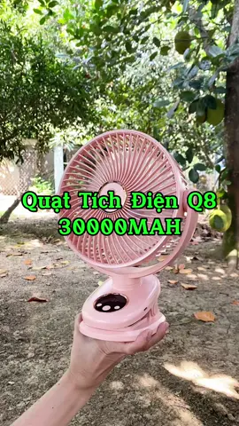 Quạt Tích Điện Q8 30000mAh với kích thước 20*30cm #shoputthanh #tiktokshop #xuhuong #quattichdien #quatdebantichdien 