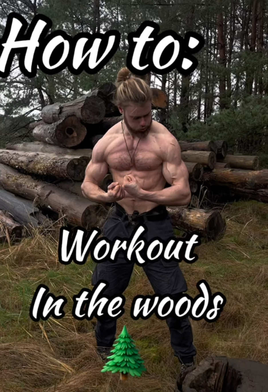Workout in the woods! Try it out 💪🏽🌲🪵  #roh #training #woods #wald #holz #beastmode #calisthenics #body #bodybuilding #natural #wild #gym #nogym #motivation #Fitness #fitnessmotivation 