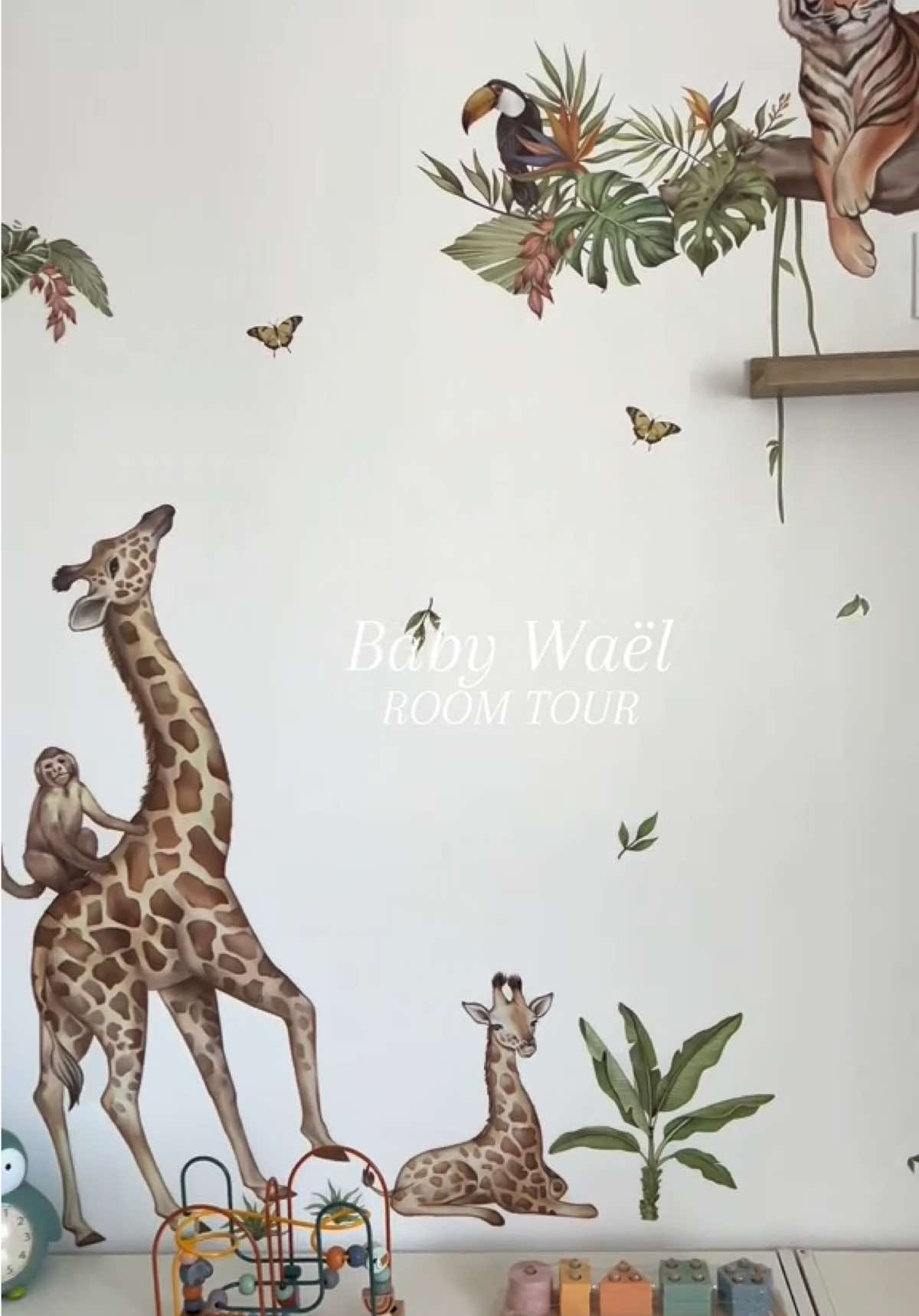 Baby Waël Room Tour 🦒 #homedecor #baby #boy #babyboy #RoomTour #roomdecor #pourtoi #fyp #foryoupagе #chambreenfant #theme #jungle #decoration #chambrebebe 