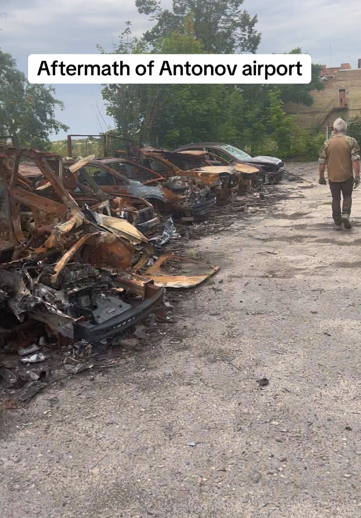 The aftermath of Antonov Airport. In the early days or the invasion there was some of the heaviest fighting in and around the airport. A few years later and the clean up is still going on. #warishell #war #ukraine #warzone #antonov #airport 