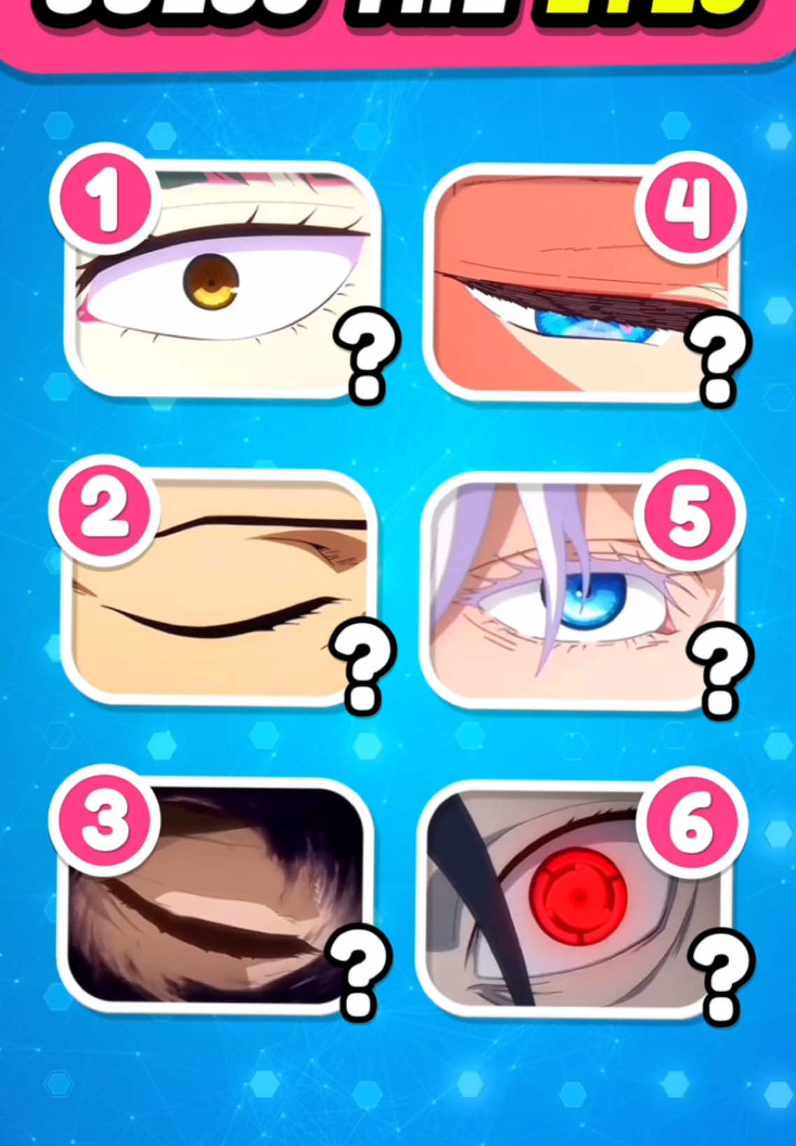 Anime Eye Quiz 👁️- Guess the anime character’s eye 🕹️ #Anime #quiz #guess #eyes 