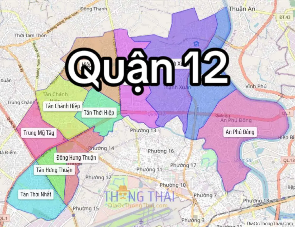 Bản Đồ Các Phường Của Quận 12 TP Hồ Chí Minh #xh #xuhuong #fyp #quan12 #saigon #tphcm 
