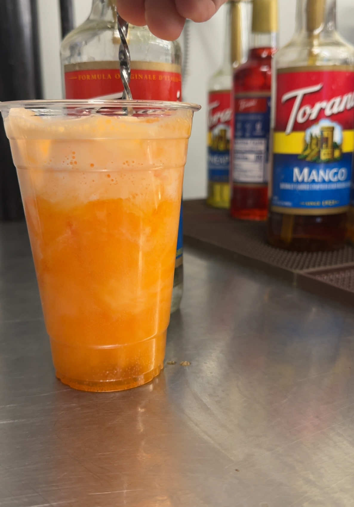 Orange Dreamsicle Dirty Soda #fyp #orange #dirtysoda #fanta #cream 