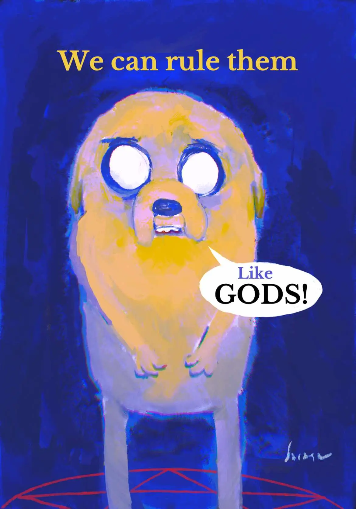 ANGRY gods #art #fyp #darkfantasy #adventuretime #jakethedog #procreate late to the trend but I had to