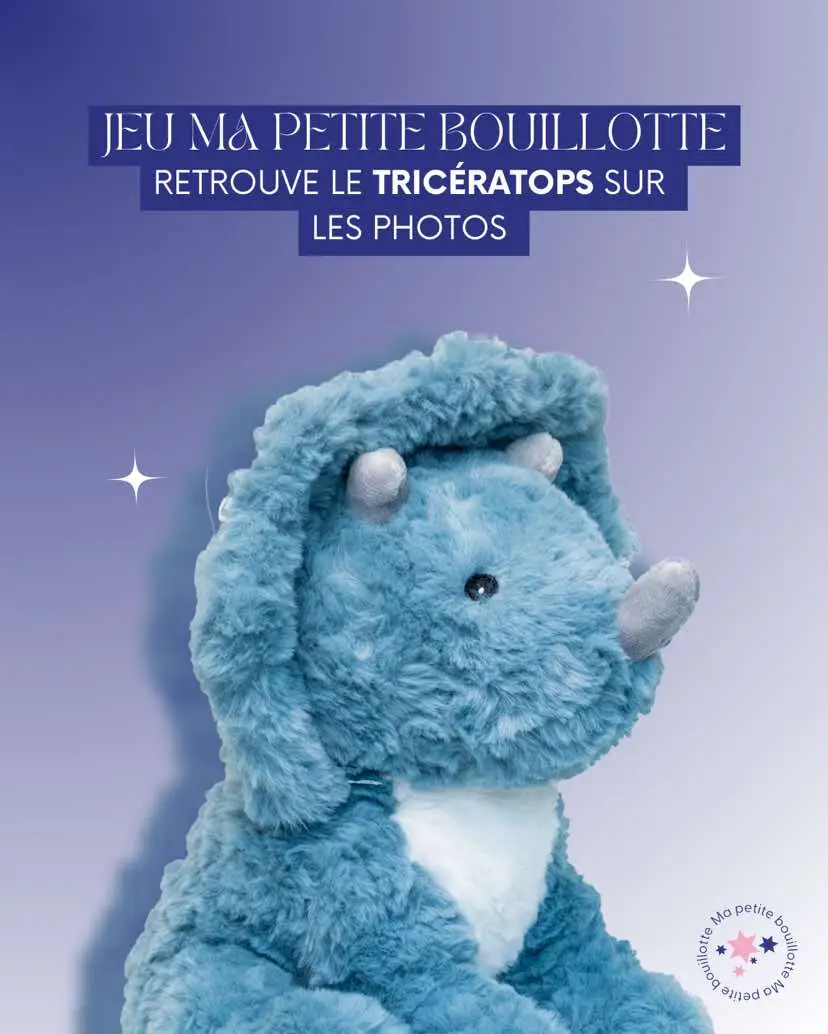 Le tricératops joue à cache-cache dans nos photos… Sauras-tu toutes les trouver ? 👀 💡 Un conseil : sois attentif(ve), il est très malin ! ➡️ Donne ton score en commentaire et montre que tu es un(e) vrai(e) pro des jeux d’observation ! 🏆 Prêt(e) ? À toi de jouer ! 🎉 #JeuTikTok #Tricératops #CacheCacheChallenge #MaPetiteBouillotte #FunGame #BouillottePeluche #JeuDObservation #ChallengeVisuel #DéfiAmusant