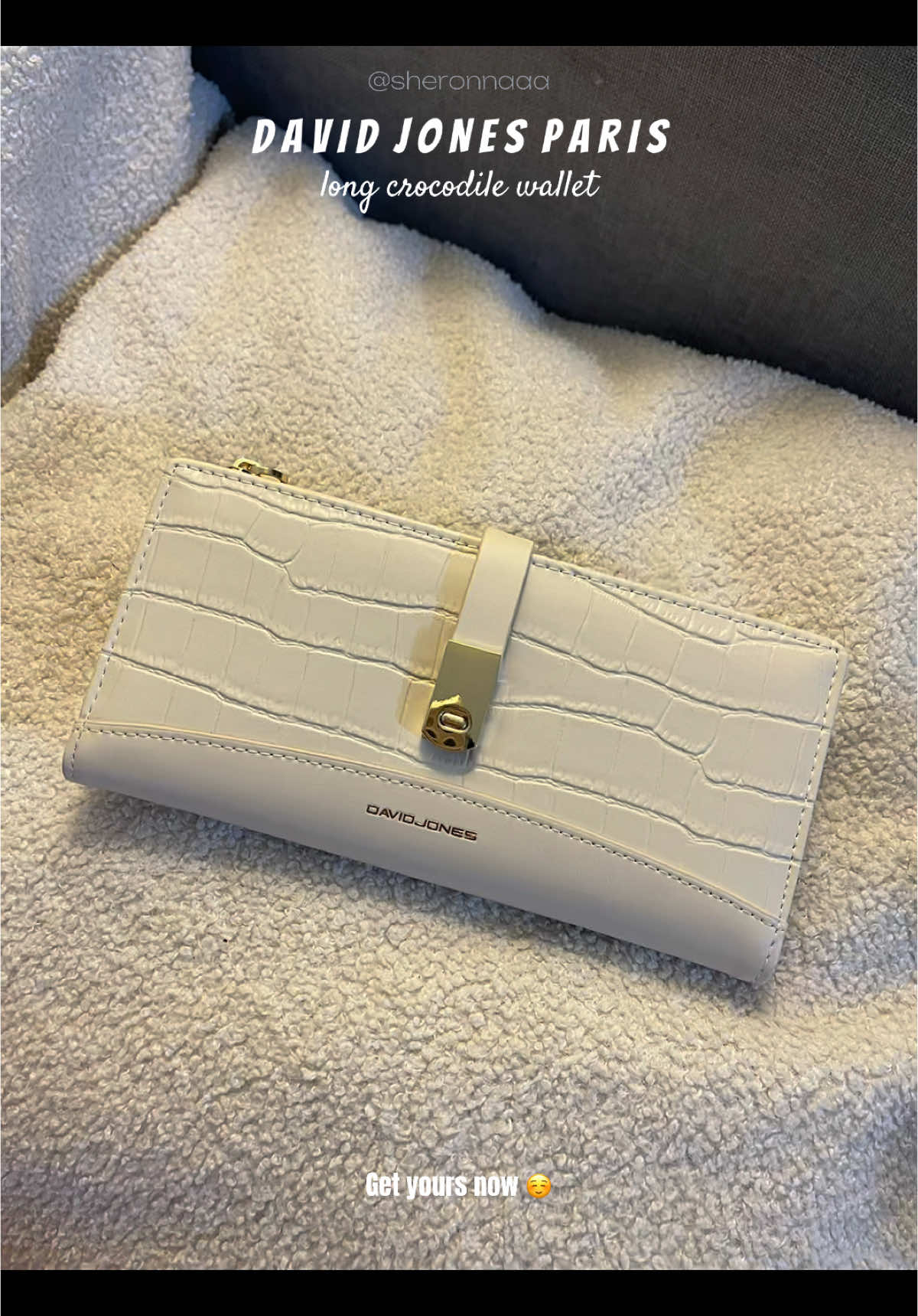 New fave wallet!! 🤍✨ #davidjonesparis #davidjoneswallet #davidjonescrocodilewallet #crocodilewallet #davidjones 