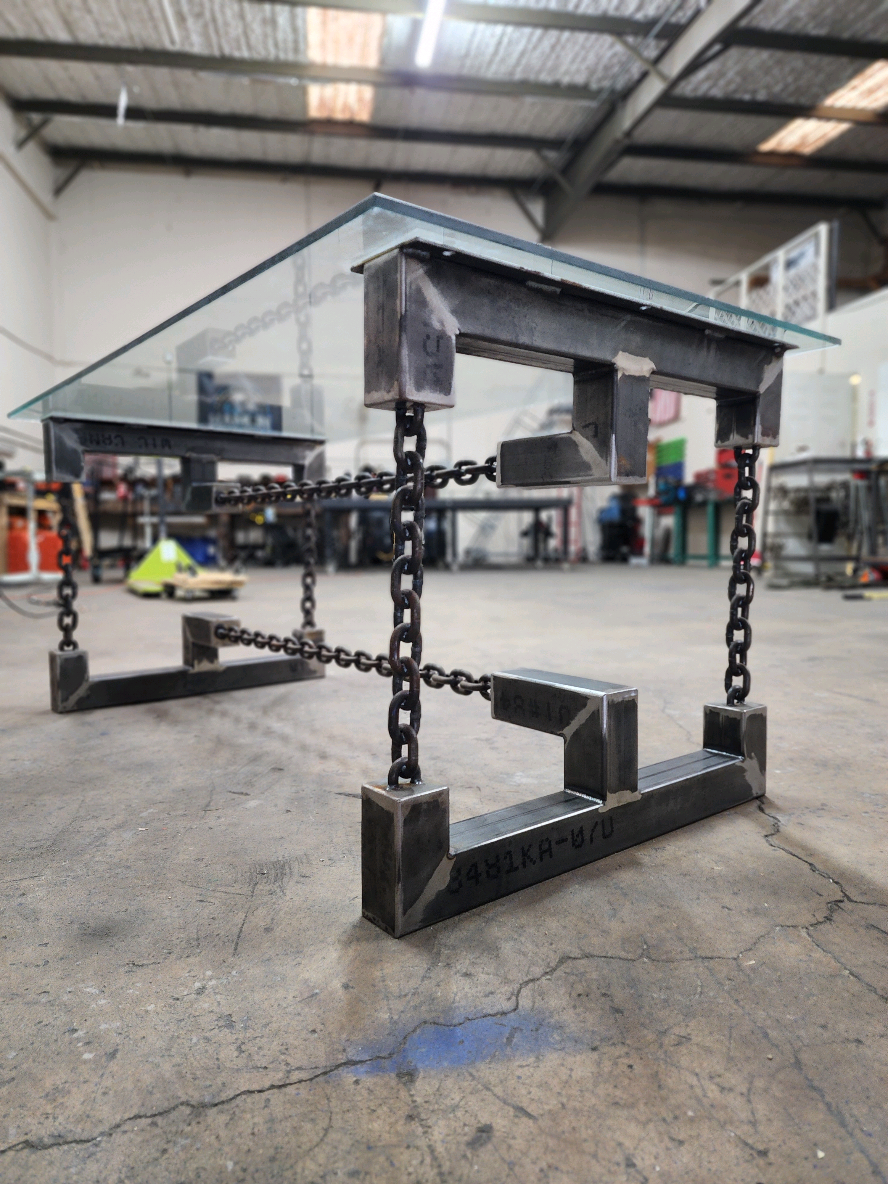 I had (what I thought was) a perfect piece of glass to make a table top for this chain base I've had sitting around the shop forever. This base has probably almost 10 million views on across all platforms and social media accounts! Anyways, of course, the base was ½