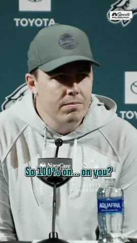 Eagles offensive coordinator Kellen Moore takes full responsibility for the safety at the end of the third quarter on Sunday on a play that started at the Birds' 8-yard line.