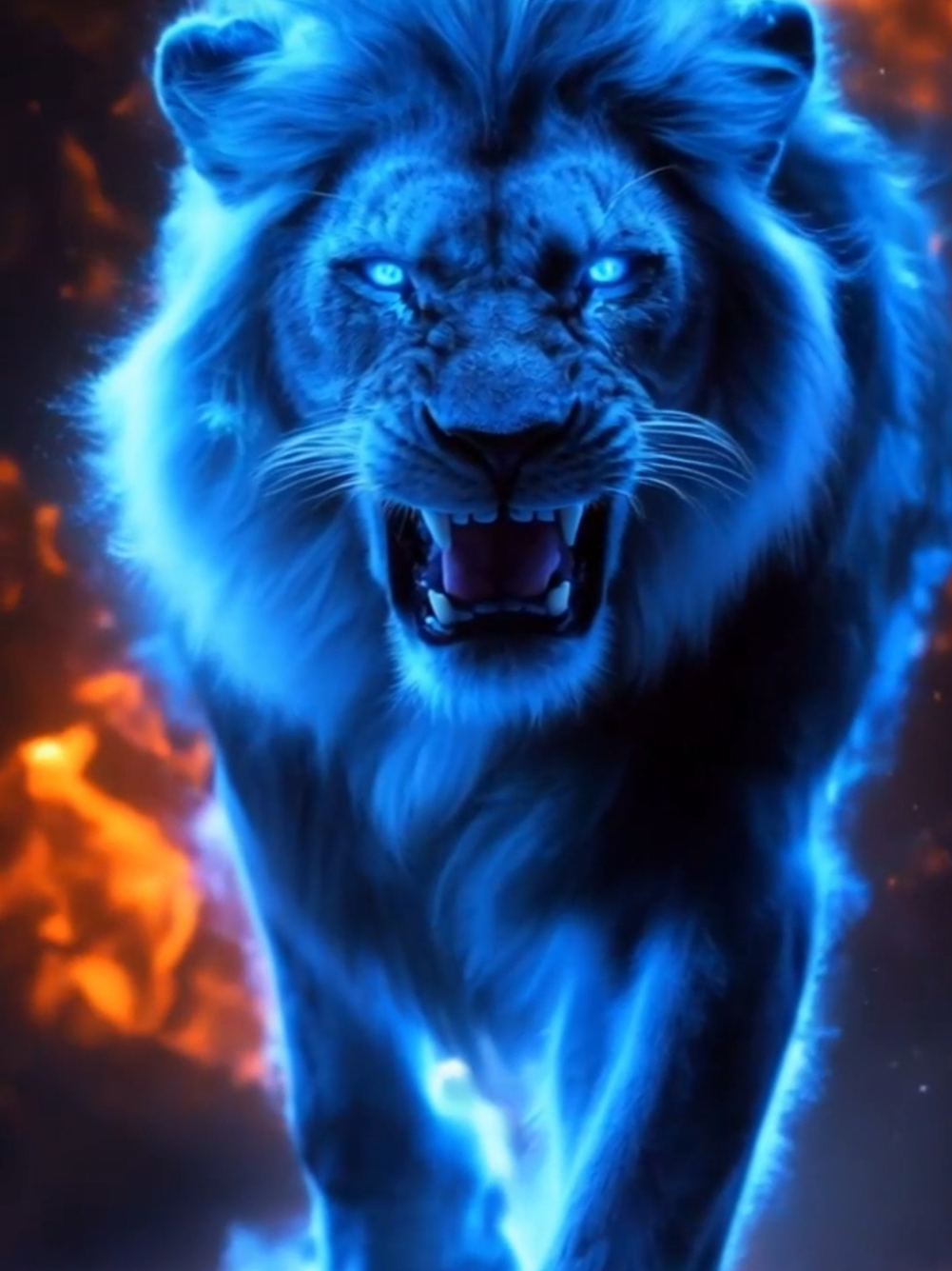 Fiery Blue Lion  #livewallpaper #livewallpaper4k #4klivewallpaper #aiart #fantasyart #lionwallpaper #leo #bluelion  #leonwallpapers #fantasywallpaper #aifantasy #lion #fierylion #roar #lion🦁 #🦁 #animal #creatorsearchinsights #fyp #fypシ゚viral🖤tiktok #fypツviral 