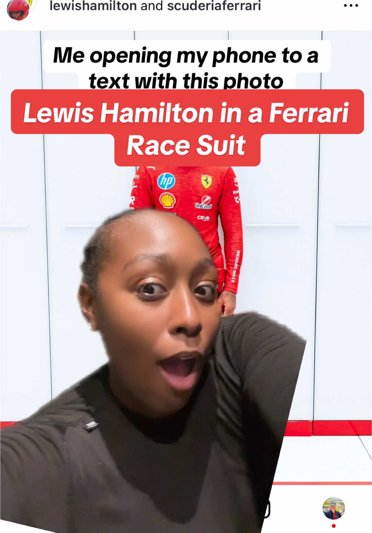 @Lindsay | LegallyMotorsports made my DAY and I screamed 😂😂😂 very very loud I am already obsessed omg #f1tiktok #f1contentcreator #formulaone #f1 #formulaonetiktok #Formula1 #f1creator #lewishamilton #scuderiaferrari #lewishamiltonferrari 
