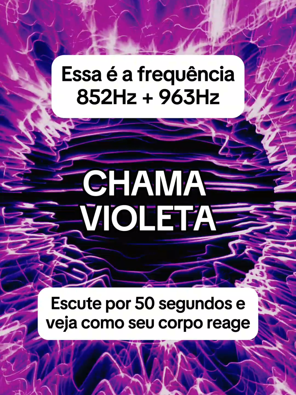 Essa é a frequência 852Hz + 963Hz que representa a chama violeta. Escute por 50 segundos e veja como o seu corpo reage e escreva nos comentário como você se sentiu após esse tempo. Já salva o vídeo para ouvir sempre que precisar elevar sua vibração. Benefícios desta frequência: 1- Limpa energias negativas 2- Expande a consciência 3- Ativa a Glândula Pienal 4- Eleva sua vibração 5- Ativa o DNA espiritual 6- Promove a conexão entre você e seu Eu Superior
