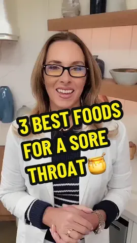 3 BEST Foods For A Sore Throat🍯 Are you tired of dealing with a sore throat? In this video, Dr. Janine shares her top 3 foods to soothe and calm a sore throat. From comforting soups to natural remedies, these foods are easy to incorporate into your daily diet and can provide quick relief from discomfort. Watch to learn more about Dr. Janine's expert advice on how to take care of your throat and feel better fast! #immunehealth #nutrition