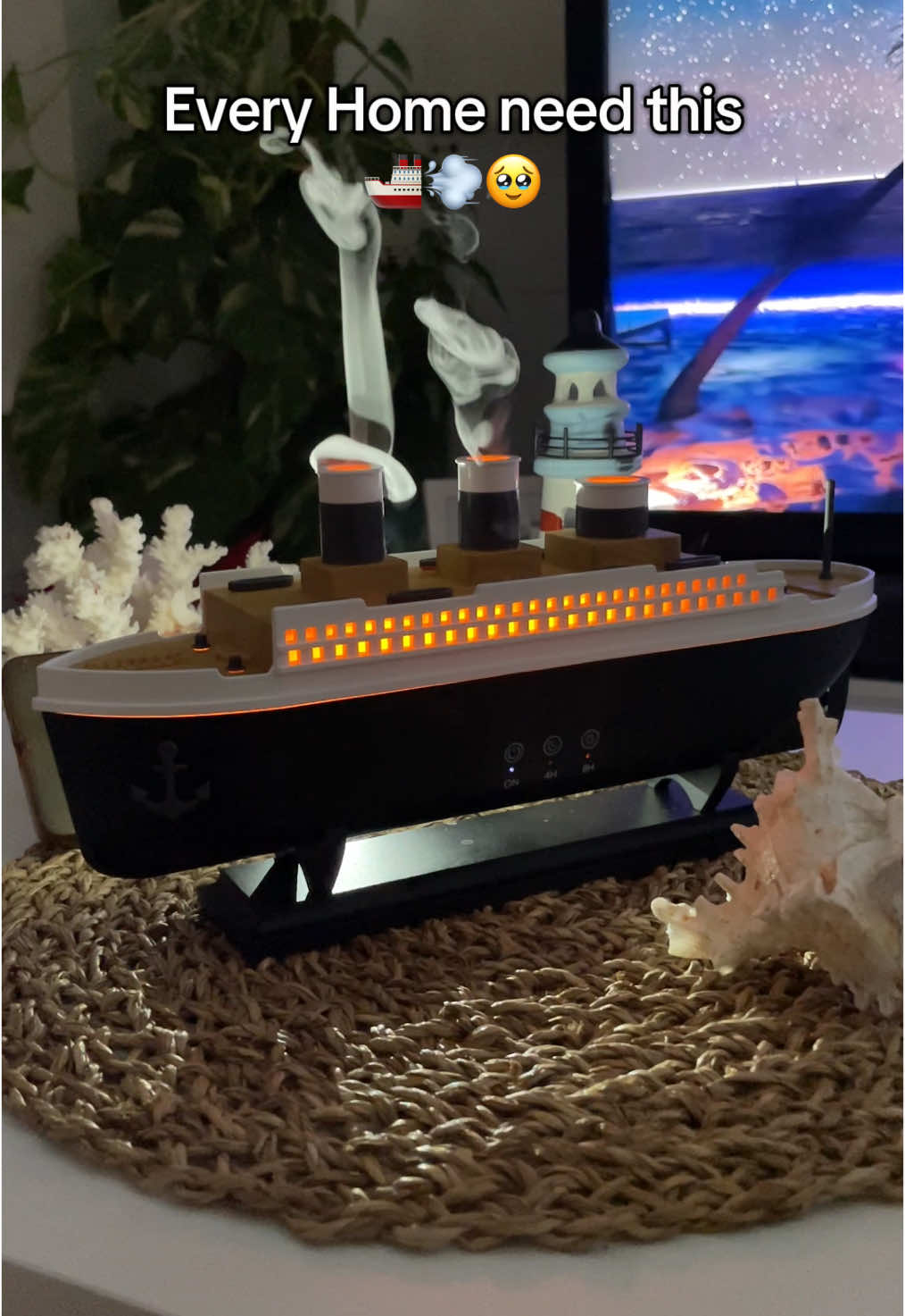 I thought that no piece of home decor can leave me speechless 🥹 #humidifier #diffuser #aromatherapy #aromadiffuser #roomdecor #homedecor #boathumidifier #calm  . . . This humidifier is perfect for decorating your home, it looks like the real titanic and it can helps with the aromatherapy 🚢💨