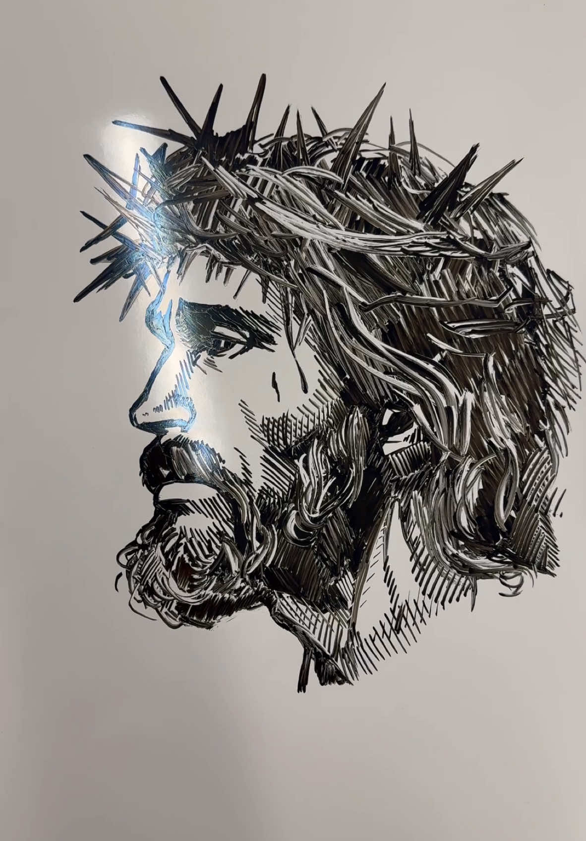 Jesus drawing at school 🤞✝️ #fyp #art #drawing #jesus #christian #christiantiktok #God 