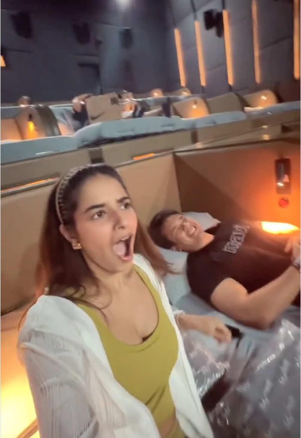 Beds in a movie theater! What could go wrong? 😱